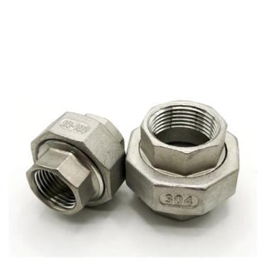 Imagem de ROUPWKWO Aço inoxidável 304 1/20.3 cm 1/10.2 cm 3/20.3 cm 1/5.1 cm 3/10.2 cm fêmea soquete inoxidável conjunto de encaixe de tubulação conector água gás óleo (DN40)