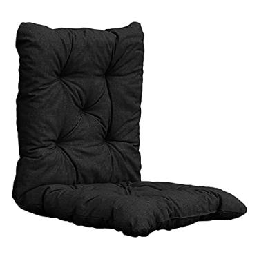 Imagem de FHYTGBS Almofada de assento para cadeira de vime de jardim, almofada de cadeira de balanço, cadeira reclinável, tapete grosso, banco de sofá, almofada de cadeira ao ar livre (cor: Preto)
