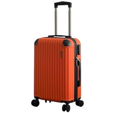 Imagem de Mala de Bordo ABS 10kg 17” a 21” Polegadas Mala de Viagem com Rodinhas 360° Cadeado Código (Laranja-20”(10KG) Modelo-JJJ)