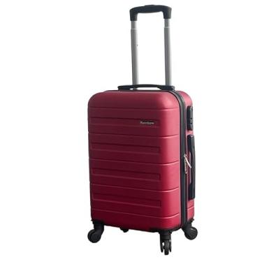 Imagem de Mala de Bordo ABS 10kg 17” a 21” Polegadas Mala de Viagem com Rodinhas 360° Cadeado Código (Vinho-18”(9KG) Modelo-W)