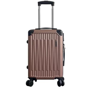 Imagem de Mala de Bordo ABS 10kg 17” a 21” Polegadas Mala de Viagem com Rodinhas 360° Cadeado Código (Rose-18”(9KG))