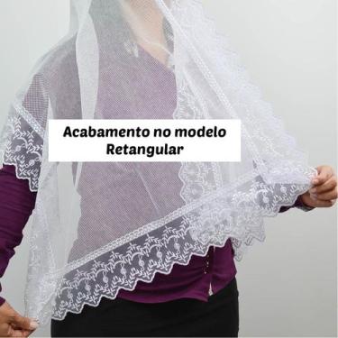 Imagem de Véu Ccb Adulto Renda Larga Organza Musical Organista Congregação Crist