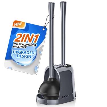 Imagem de Conjunto de pistão e escova de vaso sanitário LOVLOY 2 em 1 com suport