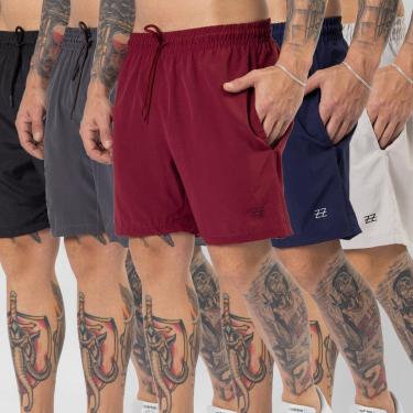 Imagem de Kit 5 Bermudas Masculinas Academia Treino Corrida Shorts Elástico Luzzoo-Masculino