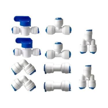 Imagem de Kit De Conexões Rápidas Push-In Para Tubos De Água RO, Conexões Em T, 
