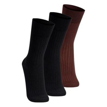 Imagem de Kit com 3 Pares de Meias Social Lupo 1795-004 Colorido, Marrom