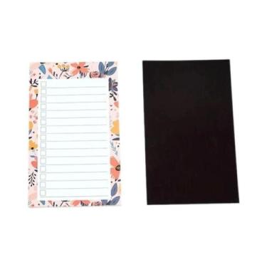 Imagem de Bloco De Notas Magnético Com Padrão Floral, Bloco De Memórias Portátil