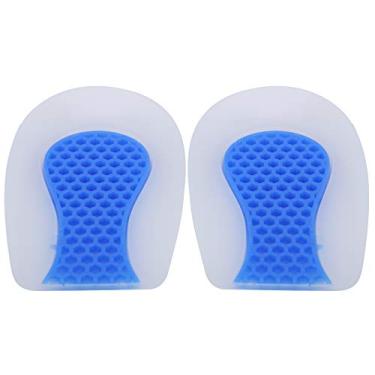 Imagem de Almofada de calcanhar de silicone celular aumentar palmilha alívio da dor confortável durável para homens mulheres sapatos esportivos tênis casuais preto branco um par (S)