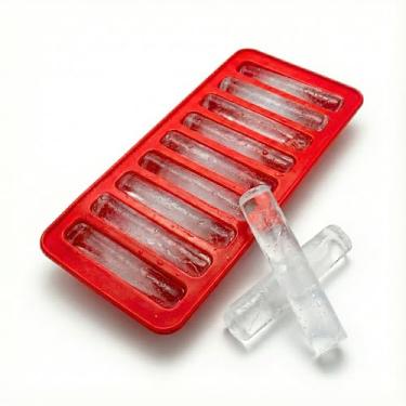 Imagem de Forma de Gelo Palito de Silicone Flexível para Garrafas e Drinks, Fácil de Desenformar, Reutilizável, Ideal para Bebidas e Coquetéis - 10 cavidades