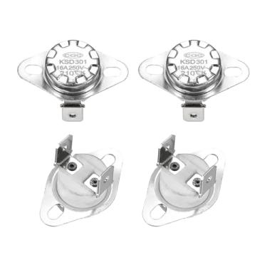 Imagem de Generic Termostato KSD301 210°C/210.0 °C 16A Interruptor de temperatura normalmente aberto para micro-ondas, forno, cafeteira, 4 peças, material cerâmico