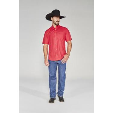 Imagem de Camisa Masculina Manga Curta Básica Classic Fit All Hunter, G, Vermelh