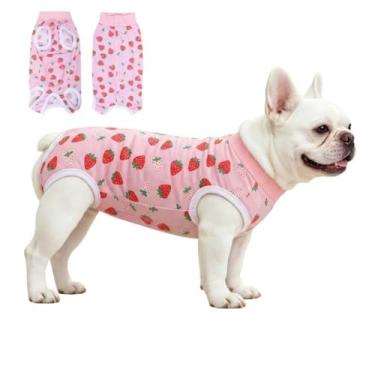 Imagem de DoggieKit Traje de recuperação de cirurgia para cães, macacão cirúrgico para fêmea, castramento masculino, neutro, body macio antilamber, camisa de pijama após a cirurgia, coleira eletrônica e