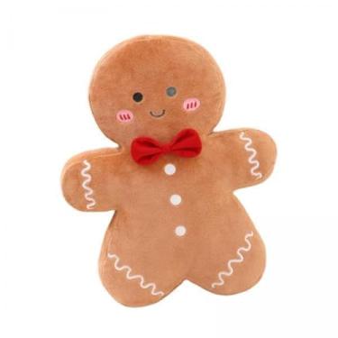 Imagem de Wswqop 2x Travesseiro Decorativo de Natal para Homem-biscoito, Boneca Adorável de Desenho Animado, Brinquedo de Pelúcia de Natal, Travesseiro Decorativo de N