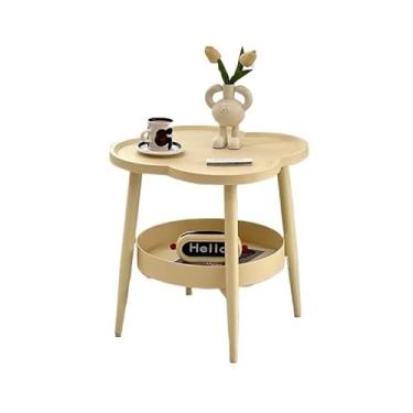 Imagem de Mesa de centro moderna criativa em forma de nuvem - mesa lateral de camada dupla para sala de estar, mesa de sofá minimalista, canto de armazenamento de detalhes domésticos simples