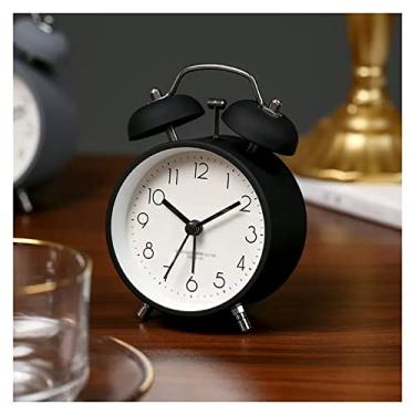 Imagem de x3anggyt5 Despertador para quarto, 7,6 cm, super silencioso, sem tique-taque, com luz de fundo, sem soneca, operado por bateria, para quarto, sino alto para pessoas que dormem pesadamente, relógio de