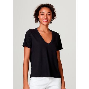 Imagem de Blusa Básica Hering em Algodão Com Decote V Feminina-Feminino