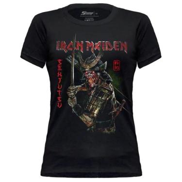 Imagem de Camiseta Stamp Baby Look de Banda Iron Maiden em Algodão Gola Redonda Oficial-Feminino