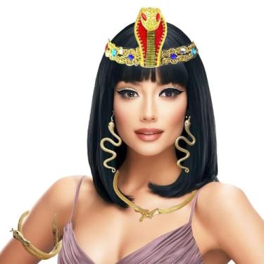 Imagem de Kit Acessório Fantasia Cleopatra Festa Carnaval 5 Produtos