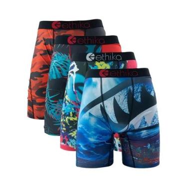 Imagem de Conjunto De 4 Cuecas Boxer Respiráveis plus Size Para Homens ETHIKA, R