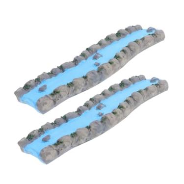 Imagem de NUOBESTY 2 peças em miniatura de rio de resina para cenário de trem modelo faça você mesmo recurso de água de jardim acessório de paisagem em miniatura para mesa de areia e decoração de jardim de