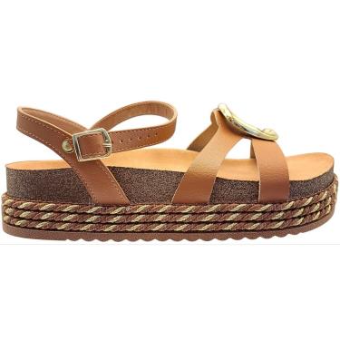 Imagem de Sandália Plataforma Beira Rio Decoração Metalizada Feminina