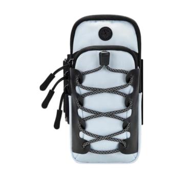 Imagem de Bolsa para dispositivo de comunicação de motocicleta, braçadeira esportiva à prova de choque, compartimento de bateria à prova d'água, armazenamento off-road (azul)