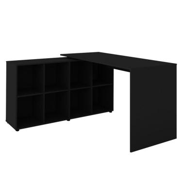 Imagem de Mesa Para Escritório Extensível Escrivaninha Home Office Nero A02 Preto - Lyam Decor