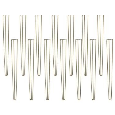 Imagem de Kit 14 Pés de Metal 90 CM Hairpin Legs Aparador e Mesa de Canto Dourado
