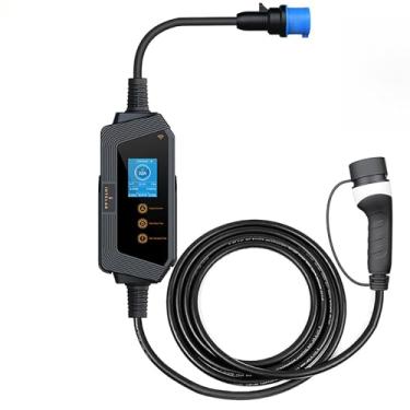 Imagem de Carregador de Veículo Elétrico 7KW 32A Monofásico, APP Inteligente Wi-Fi, Conector Tipo 2 Euro, Cabo de 5m, Plugue Industrial Incluso, Suporte e Capa de Transporte, IP66 à Prova d'Água