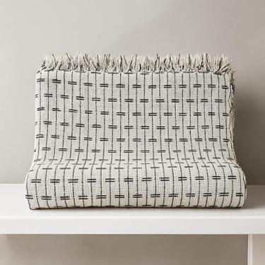 Imagem de Manta para sofá extragrande 3,00 x 1,80 metros Textura tijolo Algodão Decoração para quarto e sala de estar (Tijol.Cru com preto)