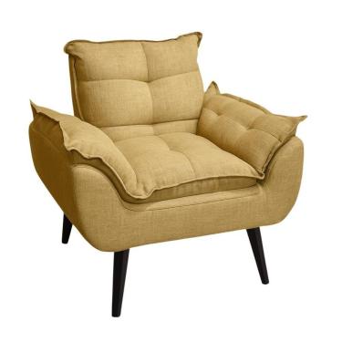 Imagem de Poltrona/cadeira Decorativa Glamour Com Pés Quadrado Palha