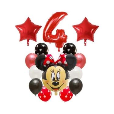 Imagem de Balões Mickey E Minnie Mouse 14pcs Balões De Número Em Folha De Látex 