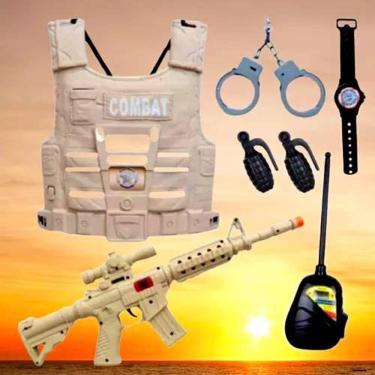Imagem de Kit De Combate Com Rifle E Acessórios Brinquedo Infantil