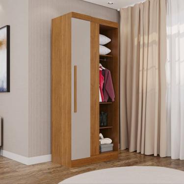 Imagem de Guarda-roupa Modulado Canto 1 Porta Fortaleza Cinamomo/Off-White