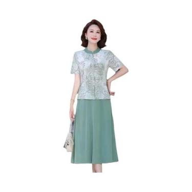 Imagem de Vestido Qipao Estampado Floral Estilo Chinês Elegante Slim Longo Para 