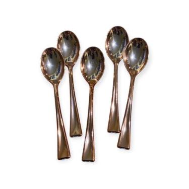 Imagem de Kit 12 Mini Colher Rose Descartável Para Doce Bolo De Pote - Aidan