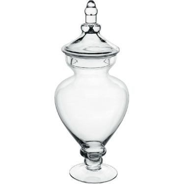 Imagem de POTICHE DECORATIVO BOMBONIERE HOME&CO VIDRO 44x18x18cm TRANSPARENTE