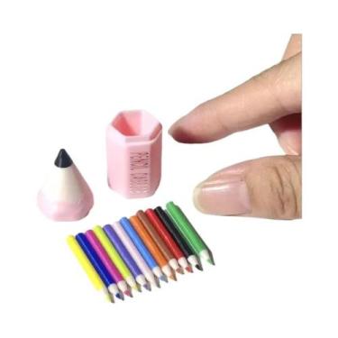 Imagem de Caneta Colorida, Mini Lápis, Material Escolar, 10 a 12 Peças, Brinqued