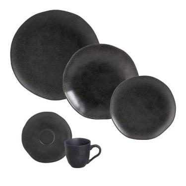 Imagem de Aparelho de Jantar 30 Peças Orgânico Carbon - Porto Brasil Cerâmica