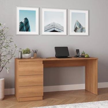 Imagem de Escrivaninha Mesa Escritório Hera 3 Gavetas 163cm CabeCasa MadeiraOrig