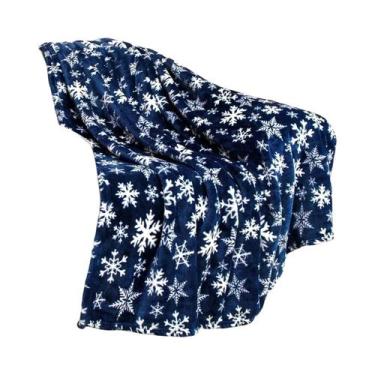 Imagem de Manta De Natal Quente E Macia De Pelúcia Para Inverno, Com Estampa De 