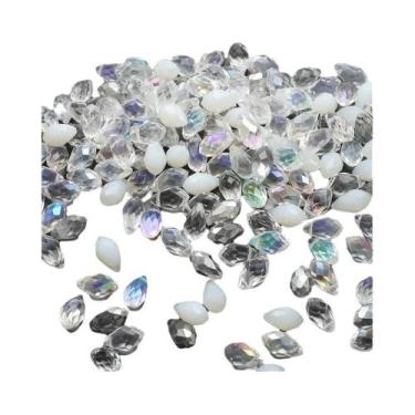 Imagem de Contas De Vidro Verde Cristal Em Formato De Gota 30 Peças 8x13mm Lapid