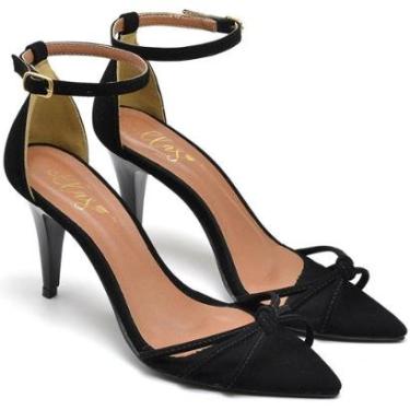 Imagem de Sandália Bico Folha Salto Médio Em Couro Ella's-Feminino