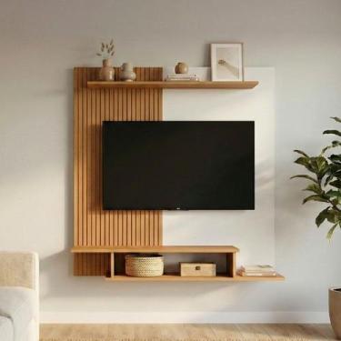 Imagem de Painel para TV até 42 Polegadas Mônaco Ripado com Nichos Cor:RIPADO/OF