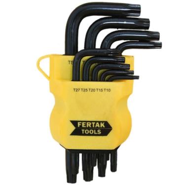 Imagem de Jogo De Chave Torx Curta Tipo L T10-t50 9 Peças Fertak 2409