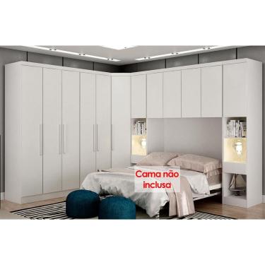 Imagem de Modulado Casal 7 Peças 100%MDF 8 Gavetas Neve Novo Horizonte