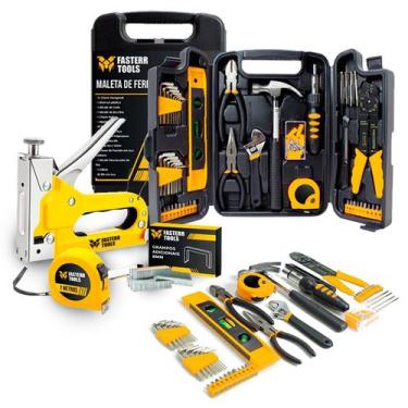 Imagem de Kit de Ferramentas 129 Peças FST129 e Grampeador Tapeceiro Alta Pressã