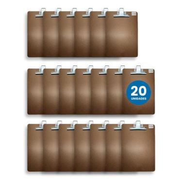 Imagem de Kit 20x Pranchetas de Madeira MDF Cru Folhas A4 com Prendedor Metal St