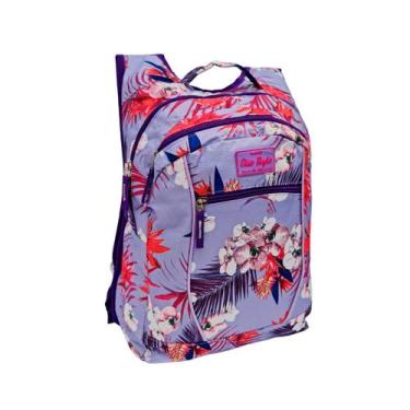 Imagem de Mochila Feminina Estampada Floral Casual Trabalho Escola Reforçada Con