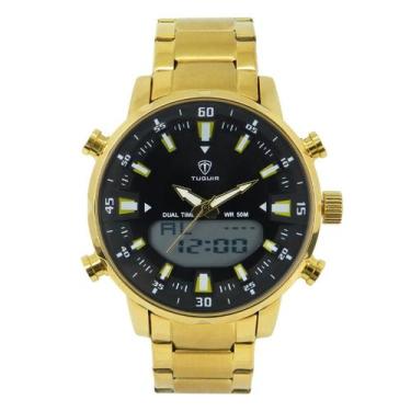 Imagem de Relógio Masculino Tuguir AnaDigi TG1815 Dourado e Preto
